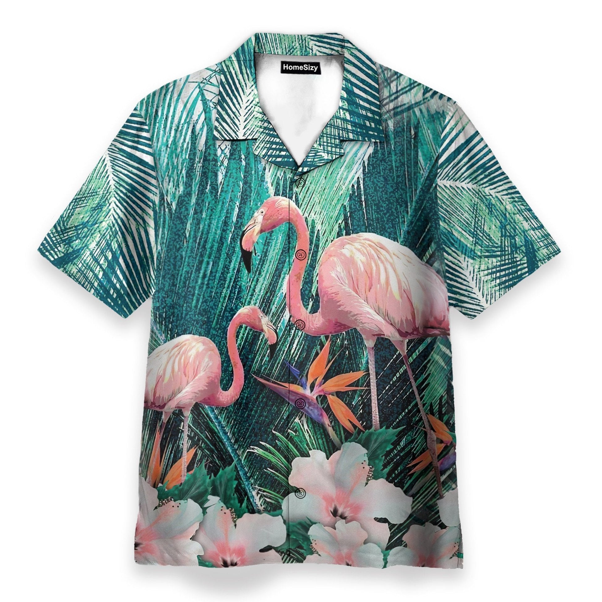 The Beauty Of Flamingo On Floral - Hawaiian Shirt