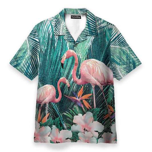 The Beauty Of Flamingo On Floral - Hawaiian Shirt