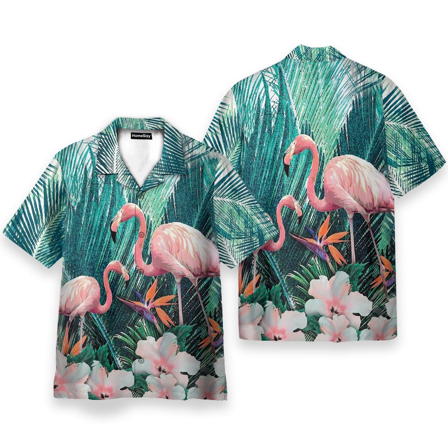 The Beauty Of Flamingo On Floral - Hawaiian Shirt