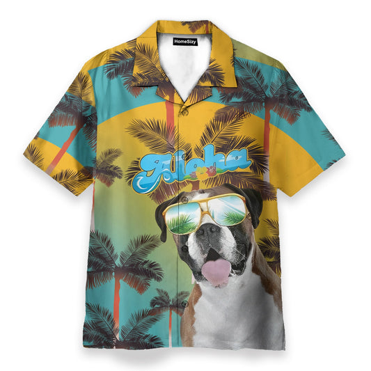 Aloho Summer Boxer Dog - Hawaiian Shirt