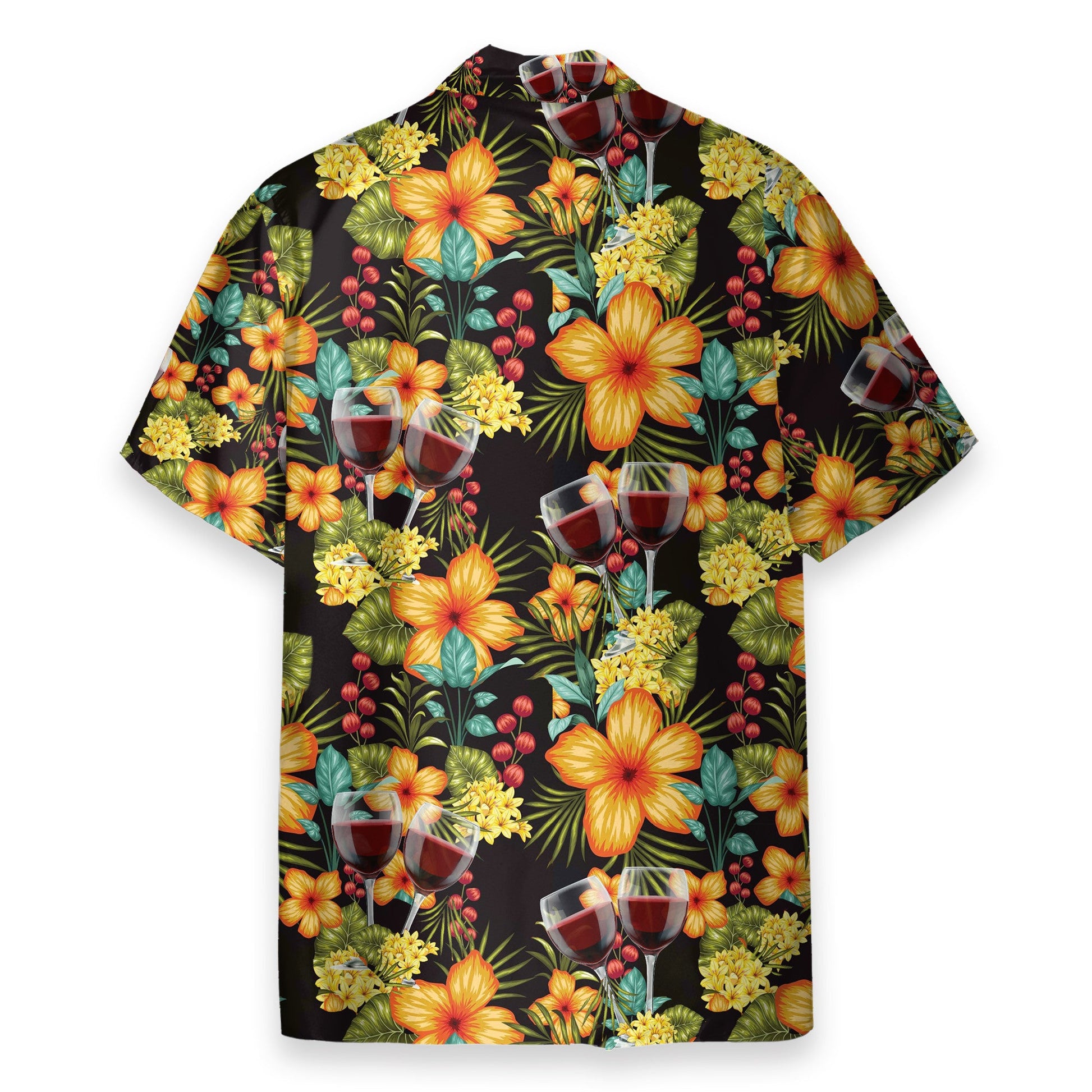Paradise Red Wine Tropical Flowers Pattern - Hawaiian Shirt & Beach Shorts