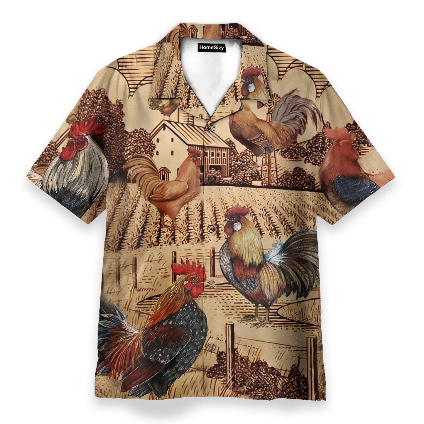 Rooster Vintage Men's Button's Up Shirts - Hawaiian Shirt