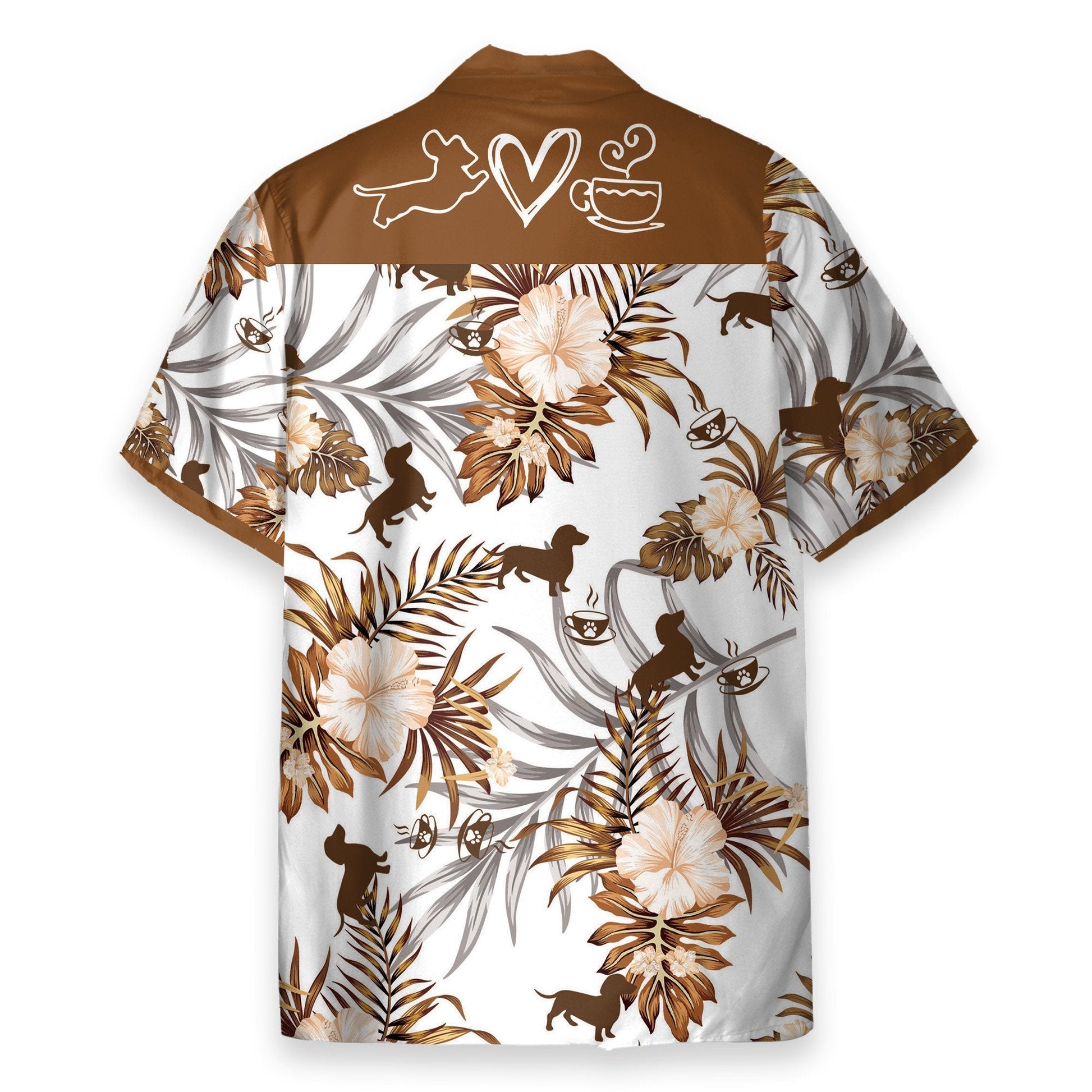 Love Dachshund Men's Button's Up Shirts - Hawaiian Shirt & Beach Shorts
