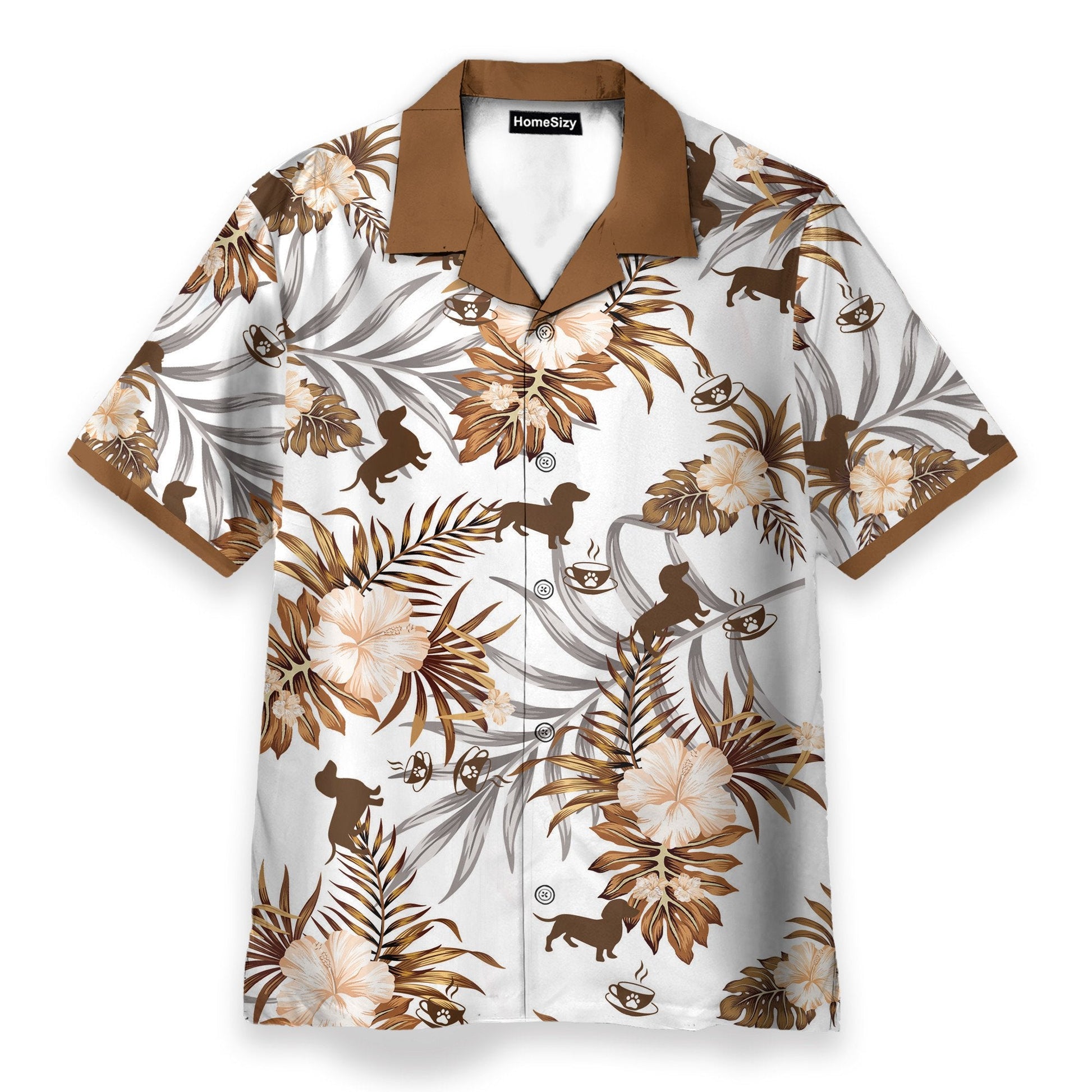 Love Dachshund Men's Button's Up Shirts - Hawaiian Shirt & Beach Shorts