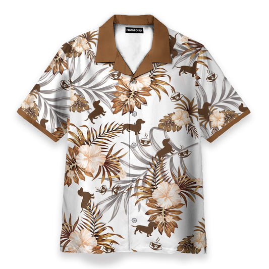 Love Dachshund Men's Button's Up Shirts - Hawaiian Shirt & Beach Shorts