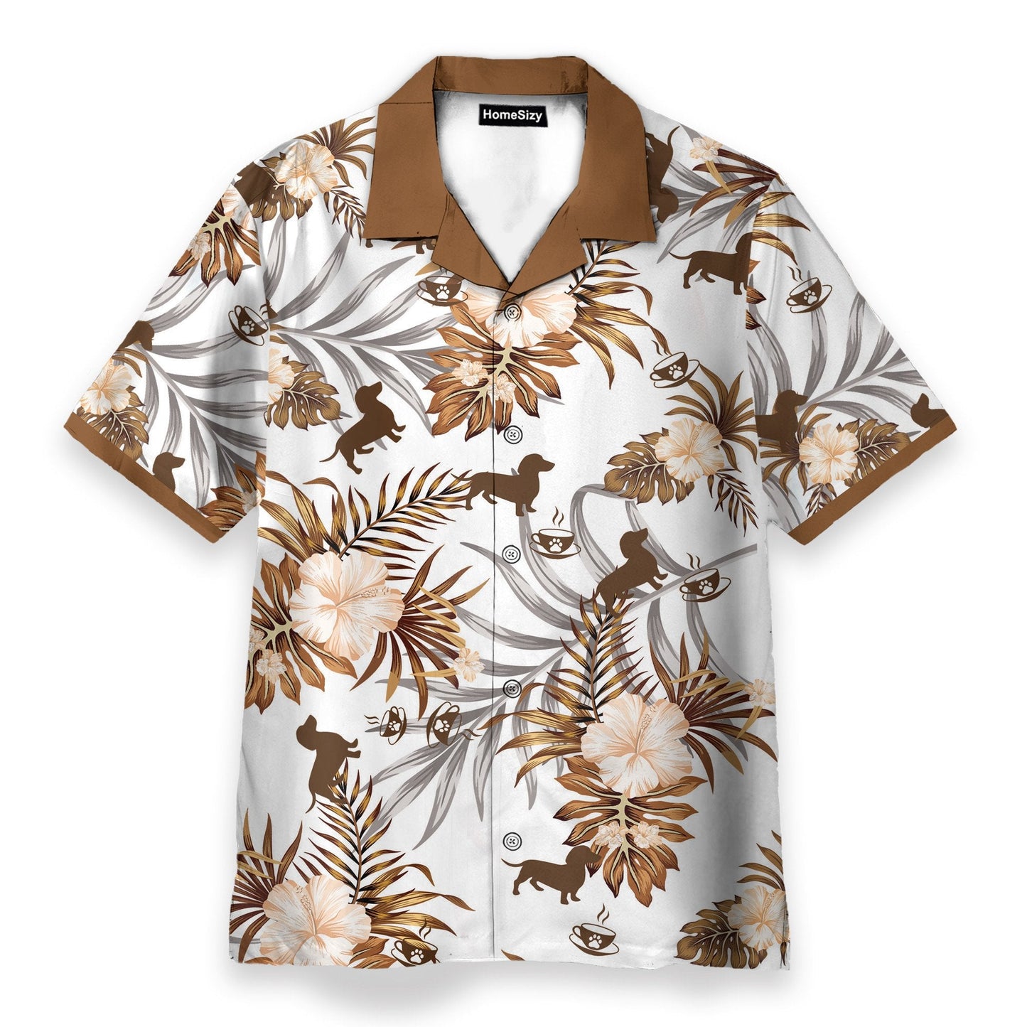 Love Dachshund Men's Button's Up Shirts - Hawaiian Shirt & Beach Shorts