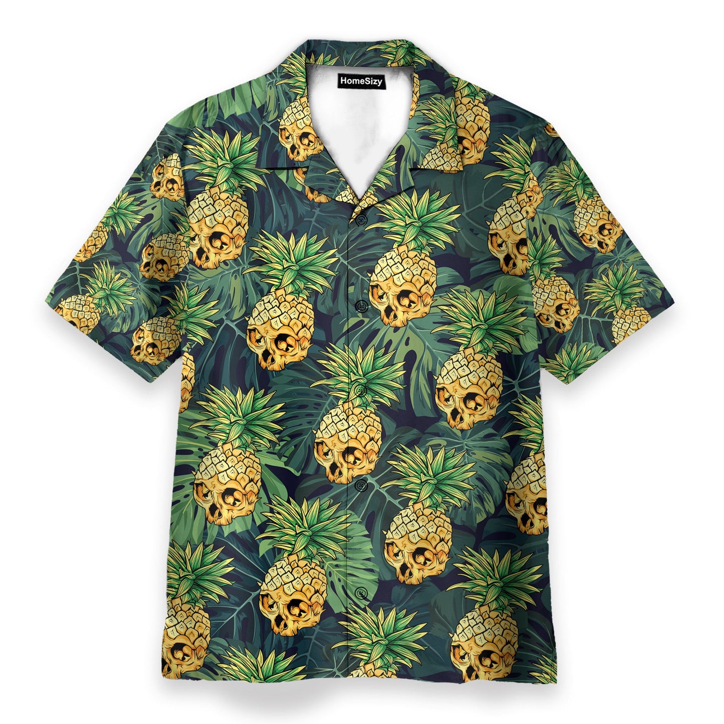 Skull Pineapple Tropical Leaves Pattern - Hawaiian Shirt & Beach Shorts