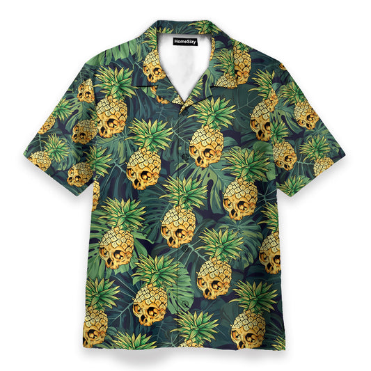 Skull Pineapple Tropical Leaves Pattern - Hawaiian Shirt & Beach Shorts