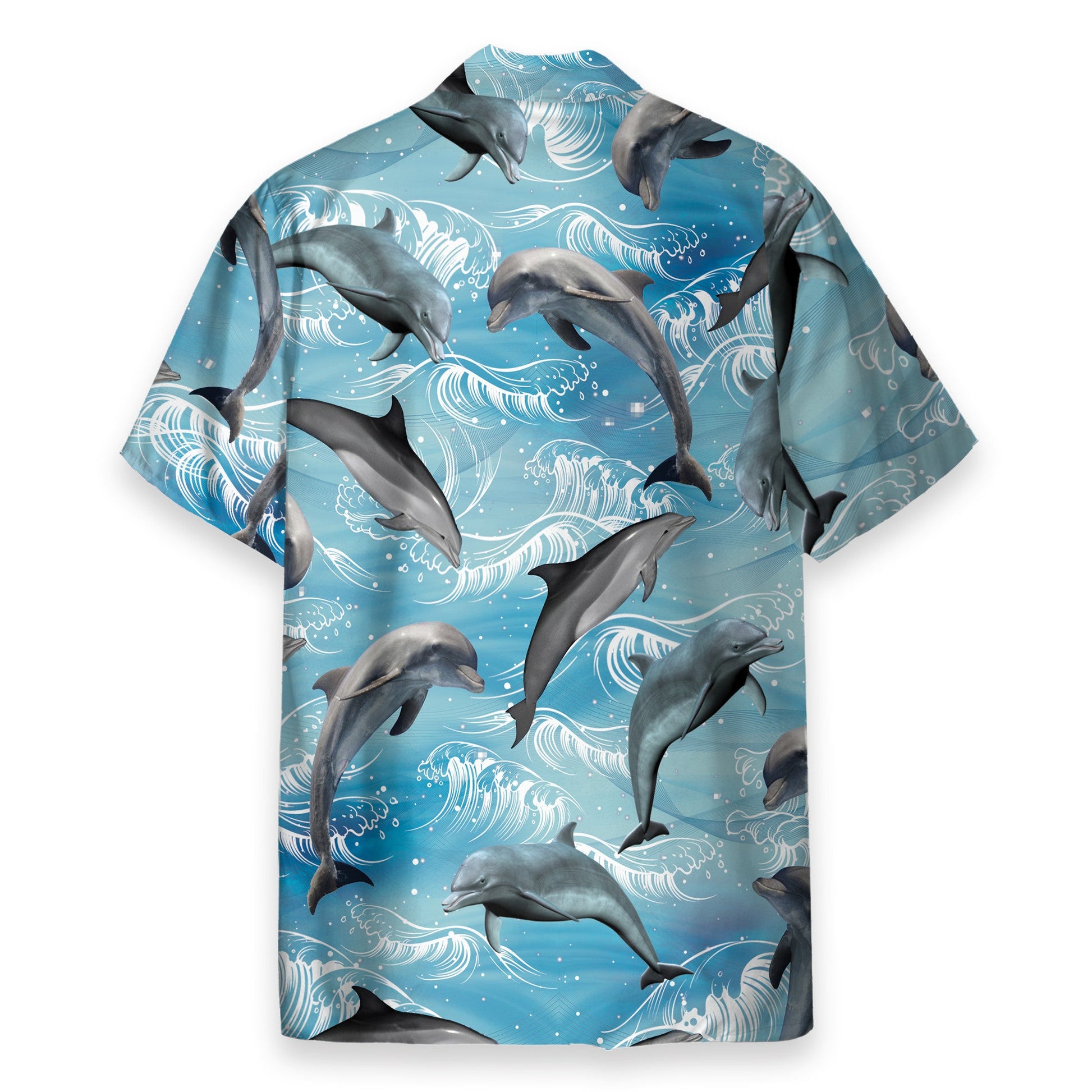 Dolphin Wave Water Blue Beach Pattern - Hawaiian Shirt & Beach Shorts