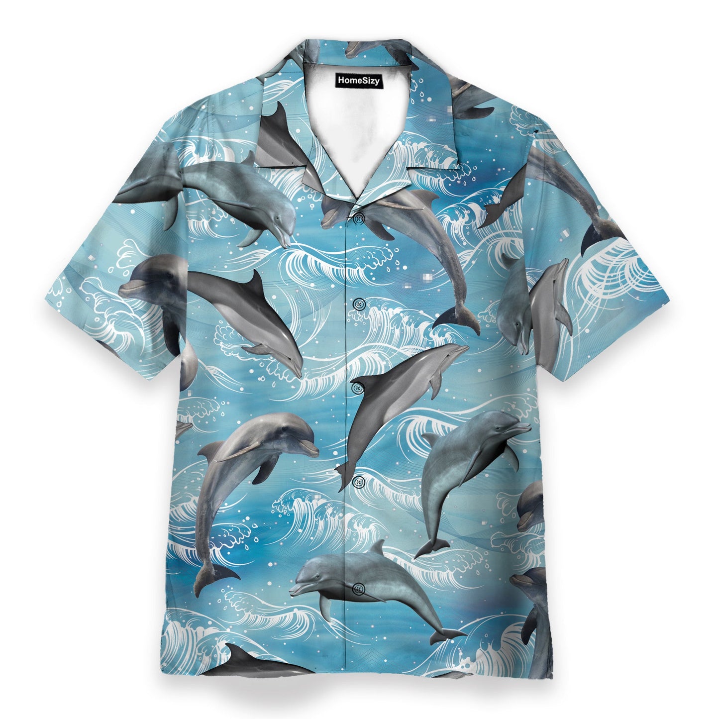 Dolphin Wave Water Blue Beach Pattern - Hawaiian Shirt & Beach Shorts
