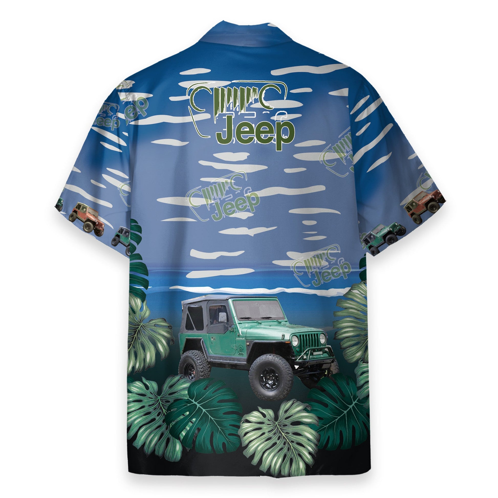 Vintage Jeep Car On The Beach Tropical Summer - Hawaiian Shirt