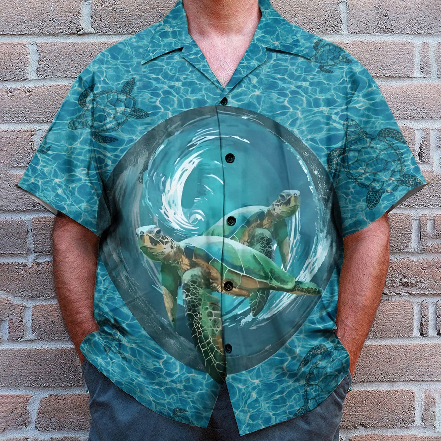 Turtles In The Ocean - Hawaiian Shirt