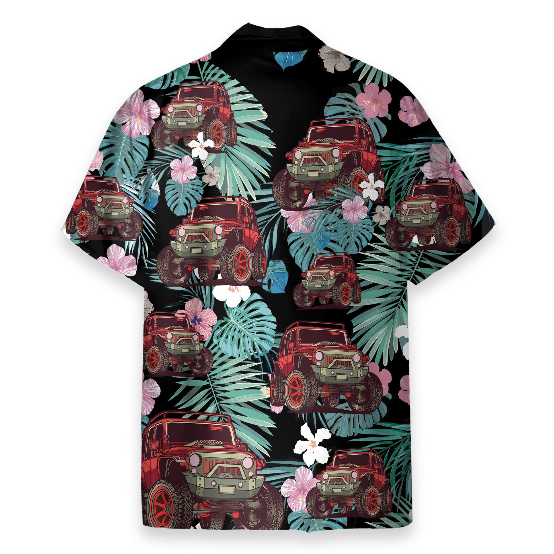 Jeep Car Tropical Flowers Pattern - Hawaiian Shirt