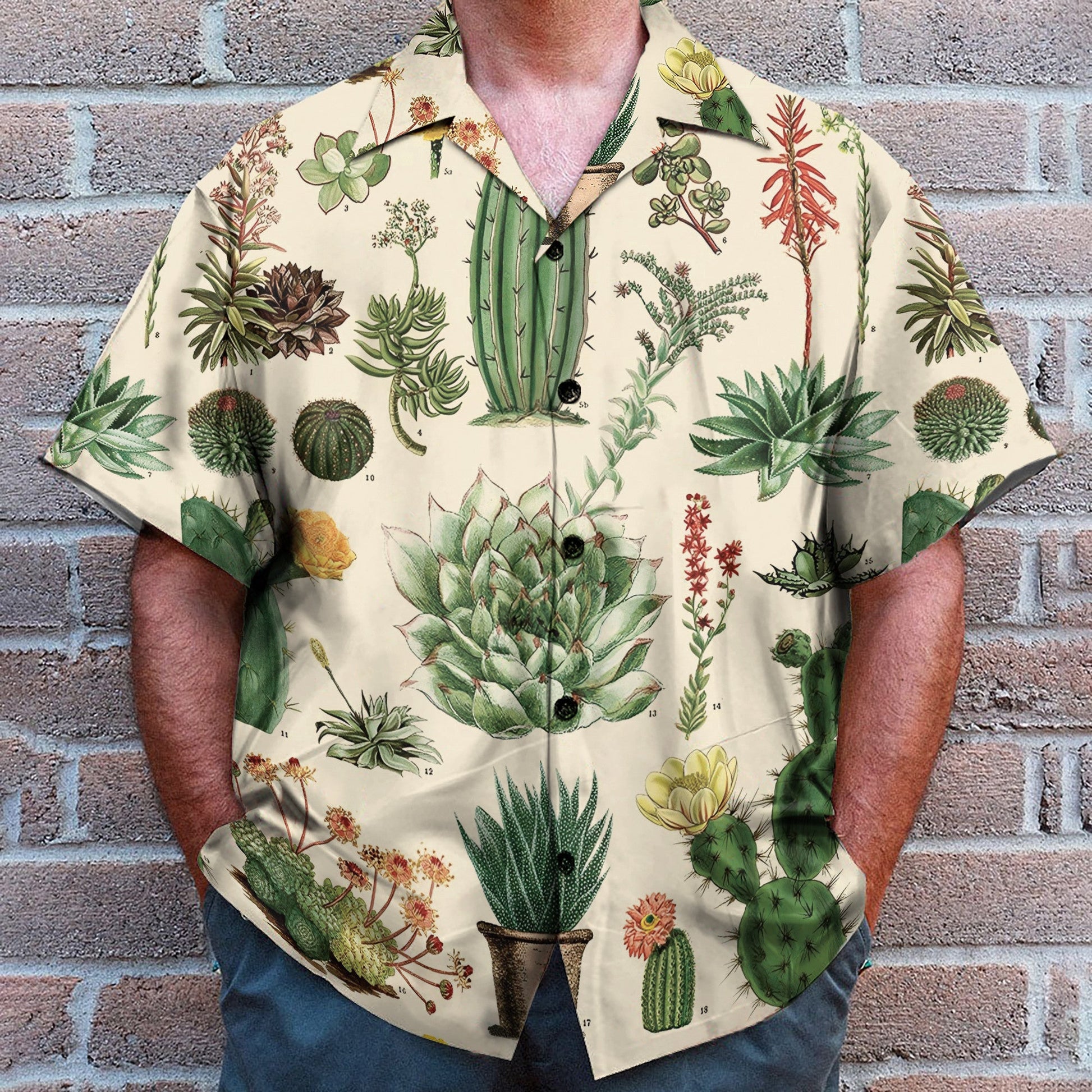 Cactus Summer Men's Button's Up Shirts - Hawaiian Shirt