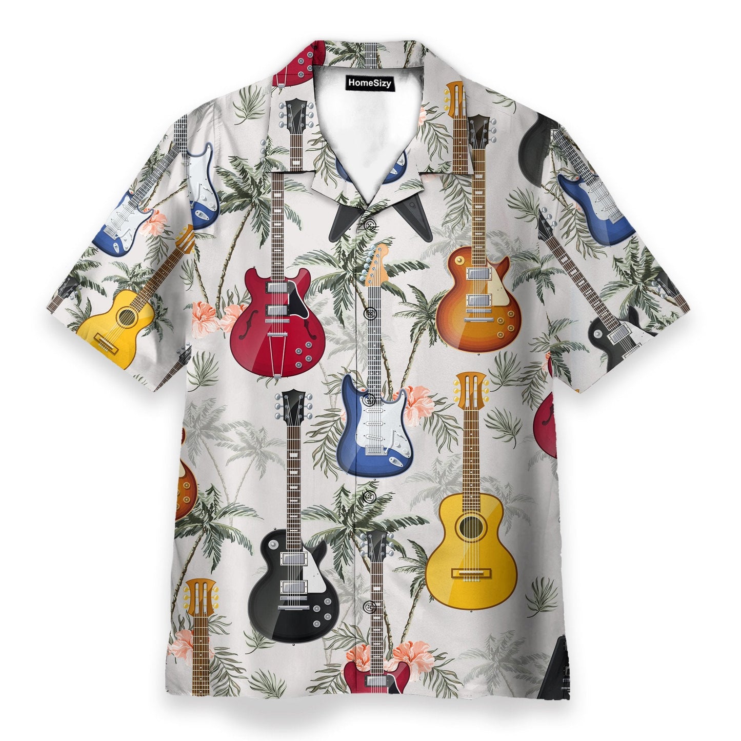 Guitar Tropical Vintage Leaves Pattern - Hawaiian Shirt