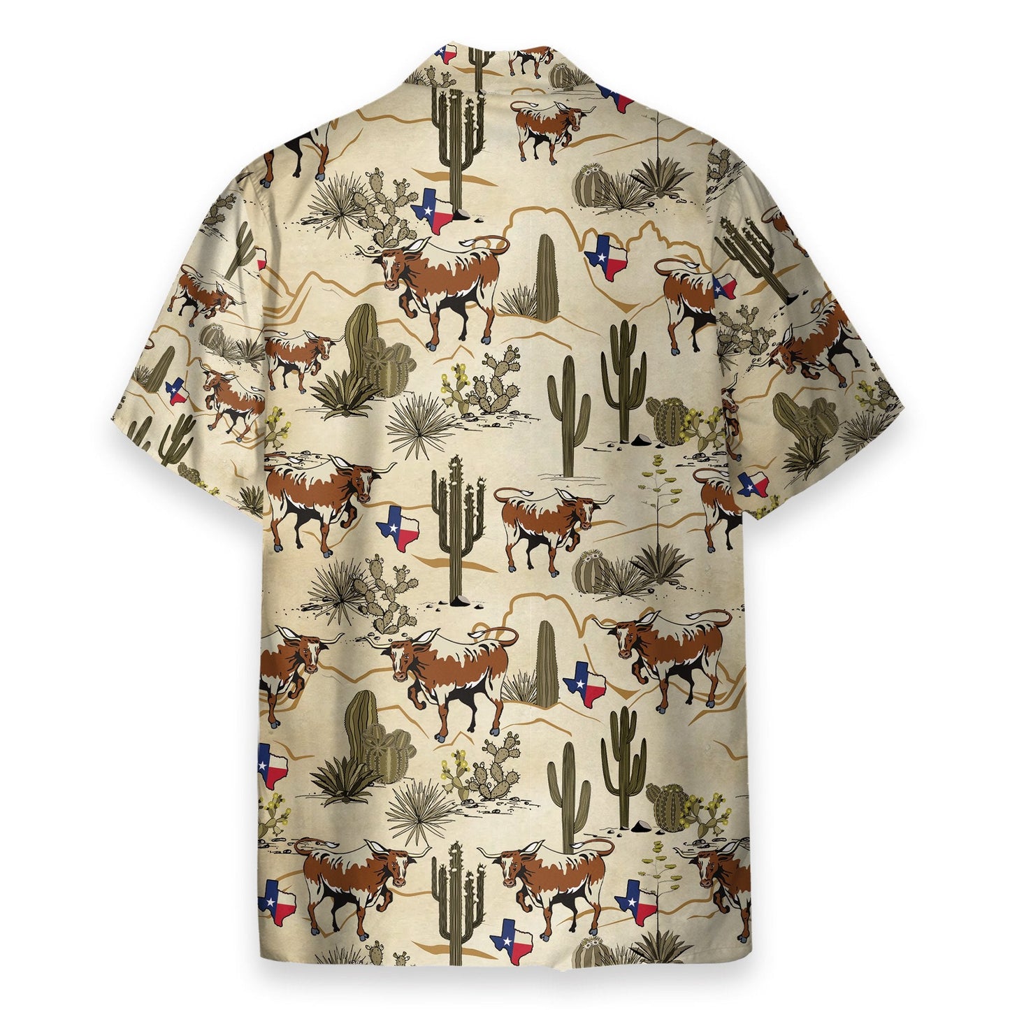 Longhorn Texas Men's Button's Up Shirts - Hawaiian Shirt & Beach Shorts