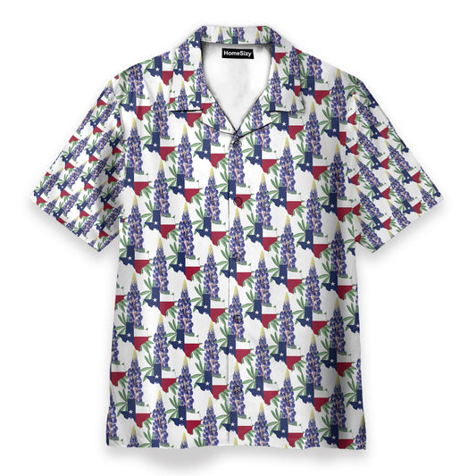 Texas Bluebonnet Men's Button's Up Shirts - Hawaiian Shirt & Beach Shorts