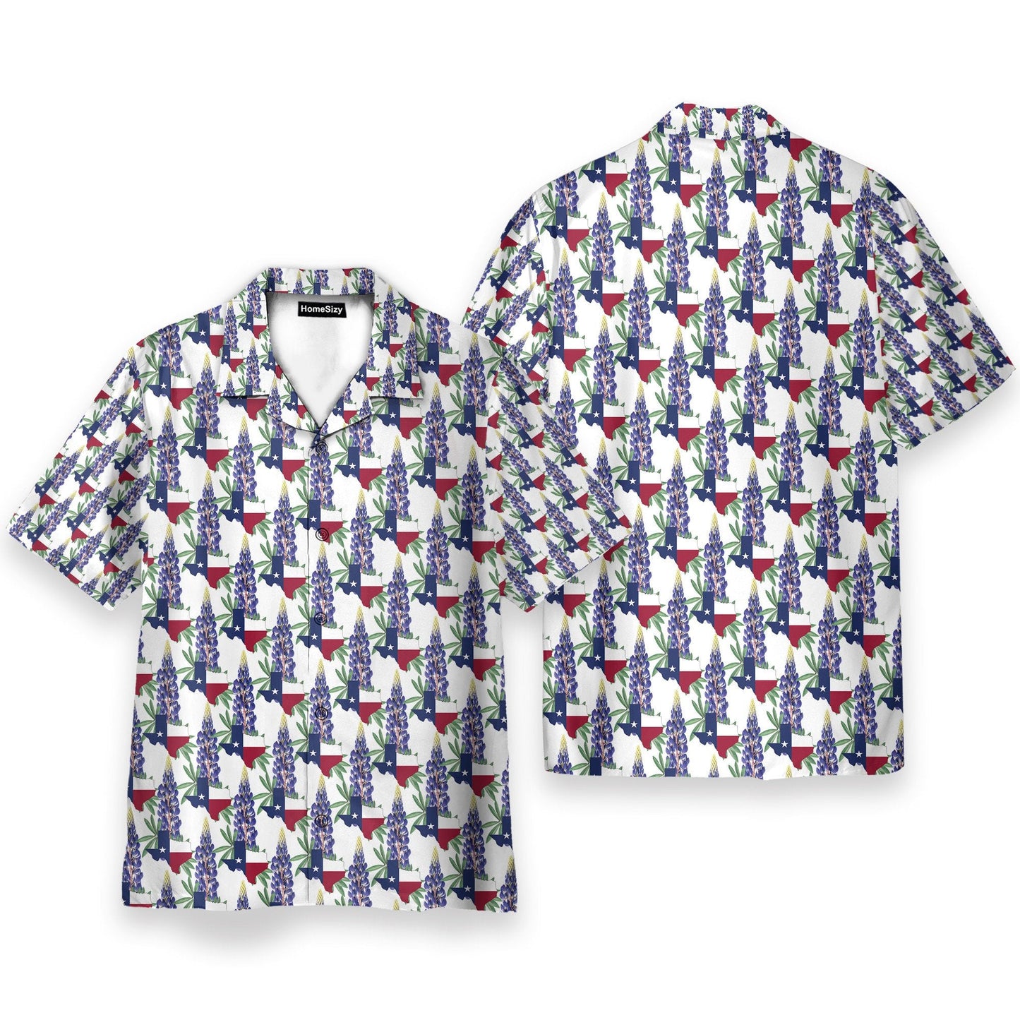 Texas Bluebonnet Men's Button's Up Shirts - Hawaiian Shirt & Beach Shorts