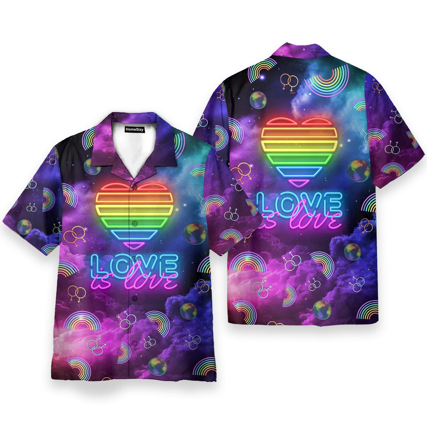 LGBT Galaxy Love Is Love - Hawaiian Shirt