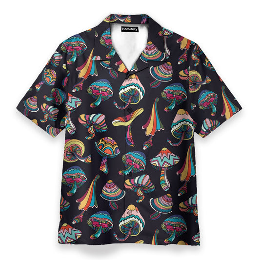 Hippie Mushroom Men's Button's Up Shirts - Hawaiian Shirt