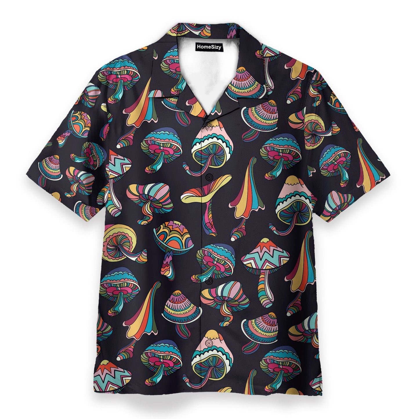 Hippie Mushroom Men's Button's Up Shirts - Hawaiian Shirt