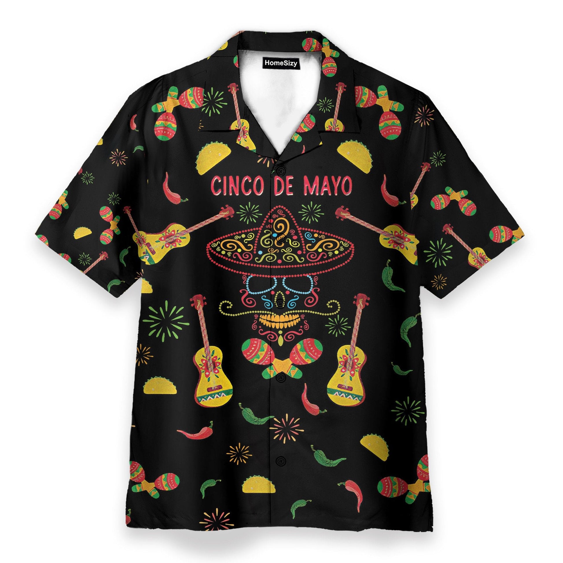 Cinco De Mayo Tacos Skull - Hawaiian Shirt & Beach Shorts