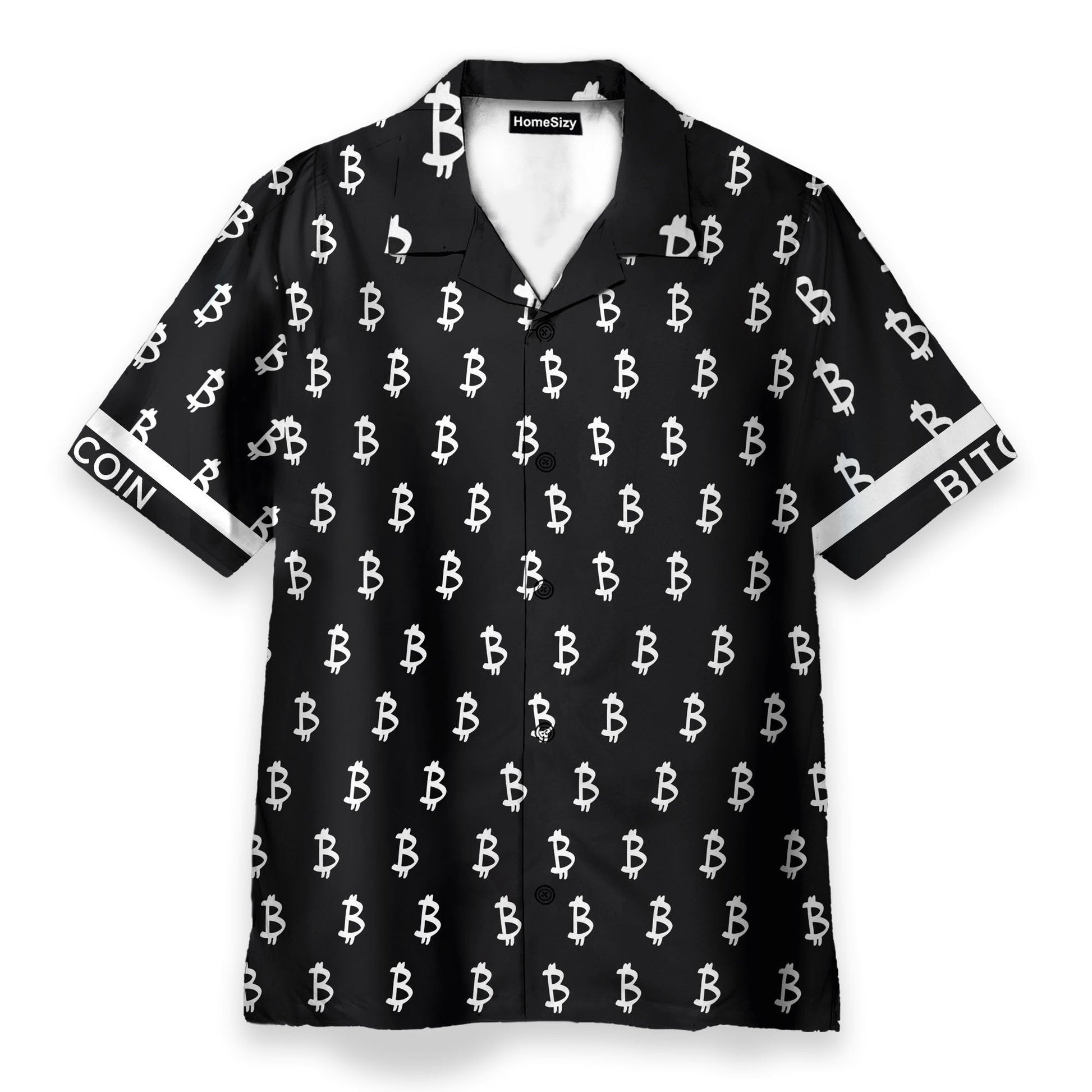 Black And White Bitcoin Pattern - Hawaiian Shirt & Beach Shorts