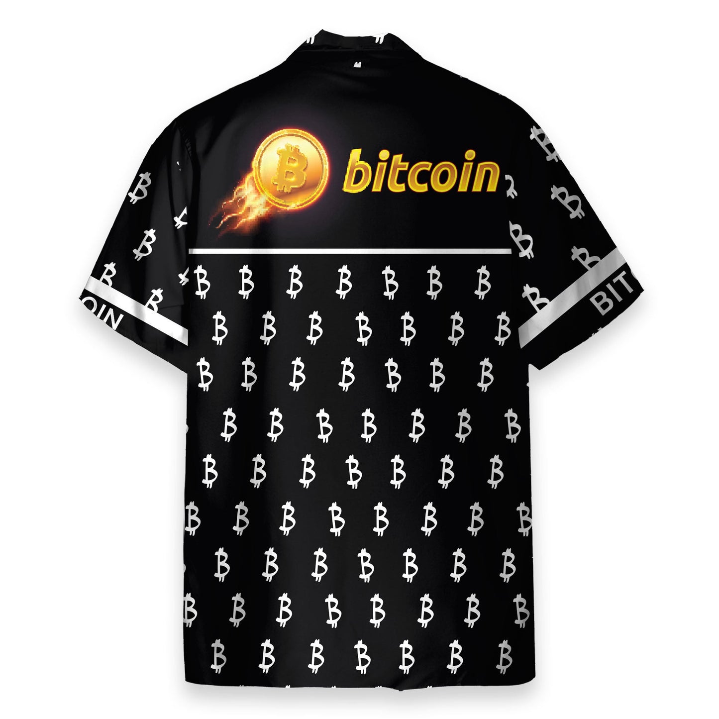 Black And White Bitcoin Pattern - Hawaiian Shirt & Beach Shorts