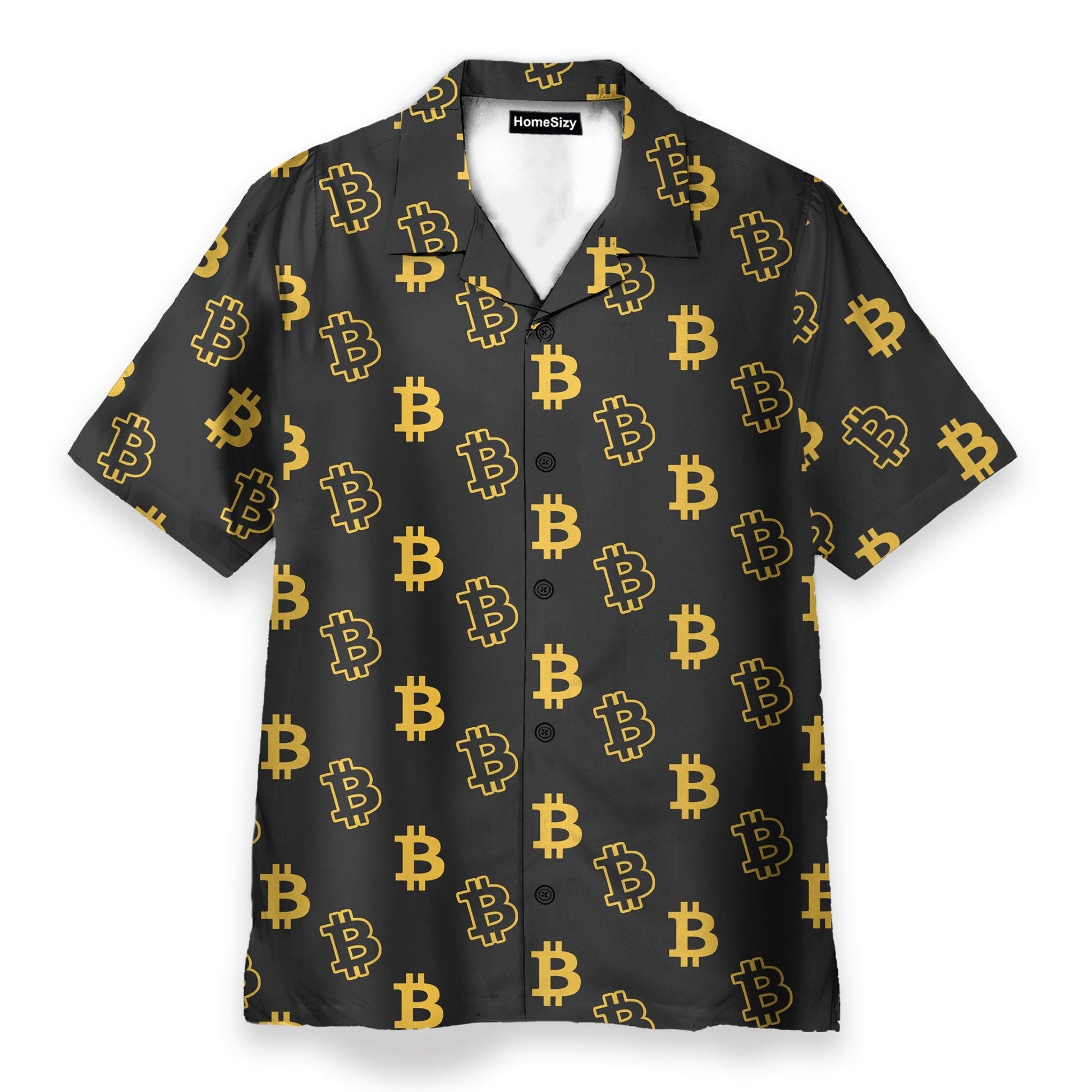 Seamless Bitcoin Men's Button's Up Shirts - Hawaiian Shirt & Beach Shorts