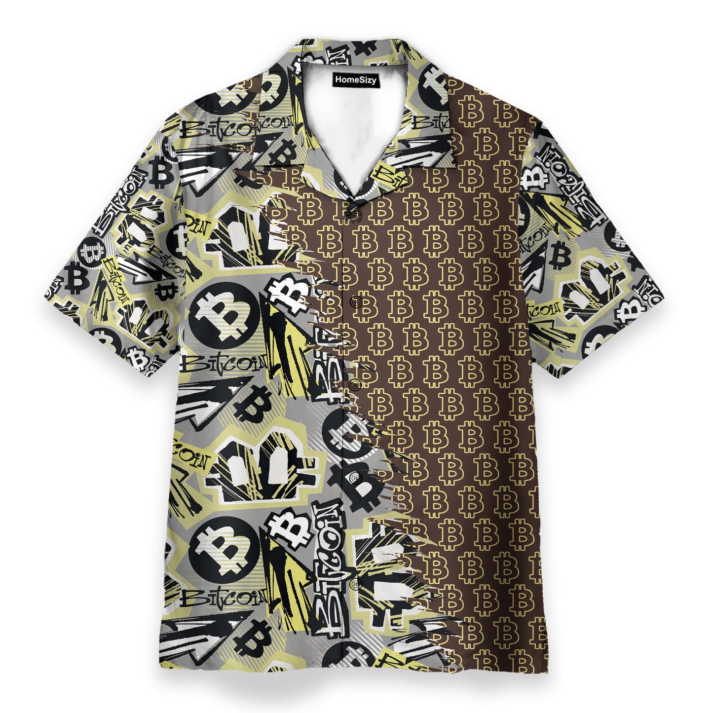 Bitcoin Doodle Funky Pattern - Hawaiian Shirt & Beach Shorts