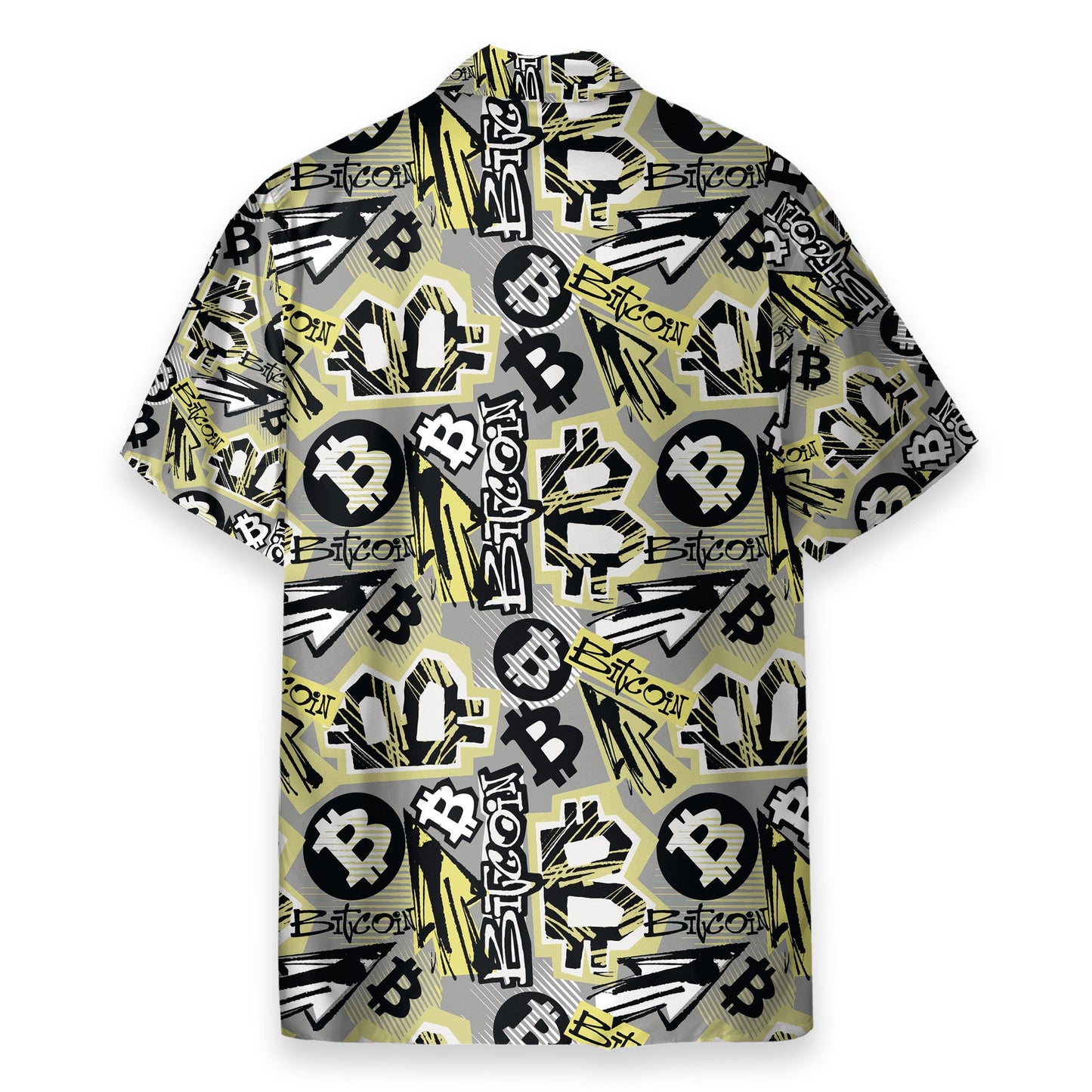 Bitcoin Doodle Funky Pattern - Hawaiian Shirt & Beach Shorts