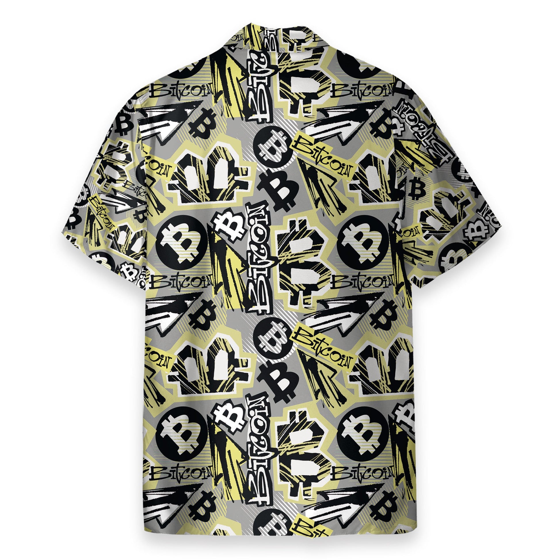 Bitcoin Doodle Funky Pattern - Hawaiian Shirt & Beach Shorts