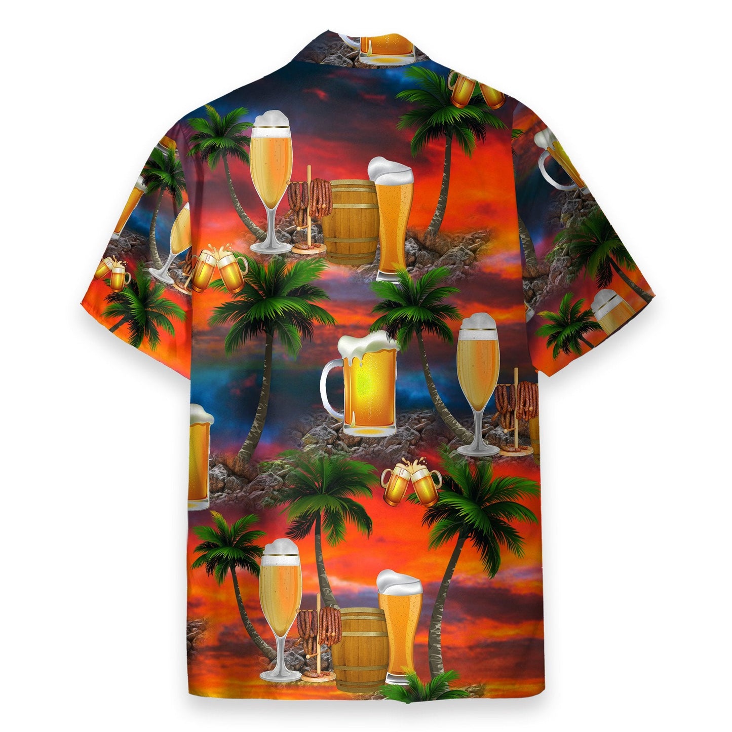 Sunset Beer In Paradise - Hawaiian Shirt
