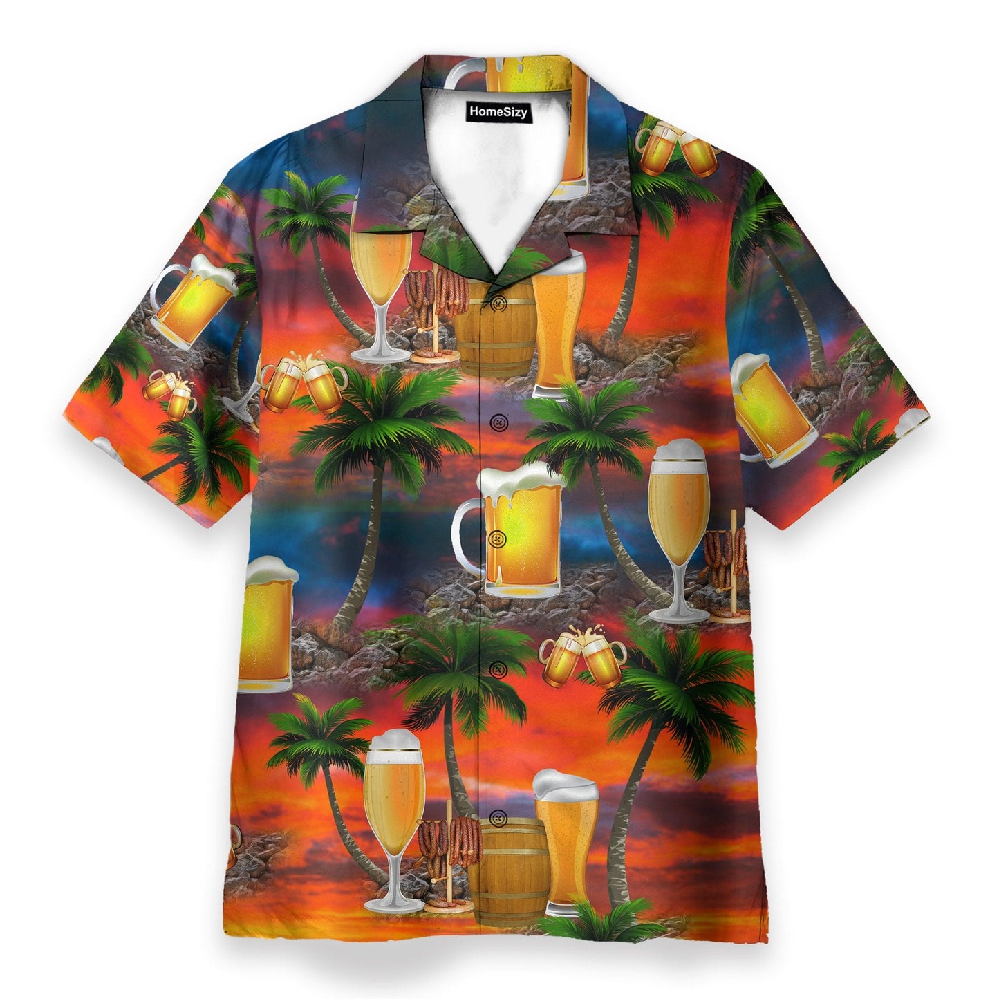 Sunset Beer In Paradise - Hawaiian Shirt