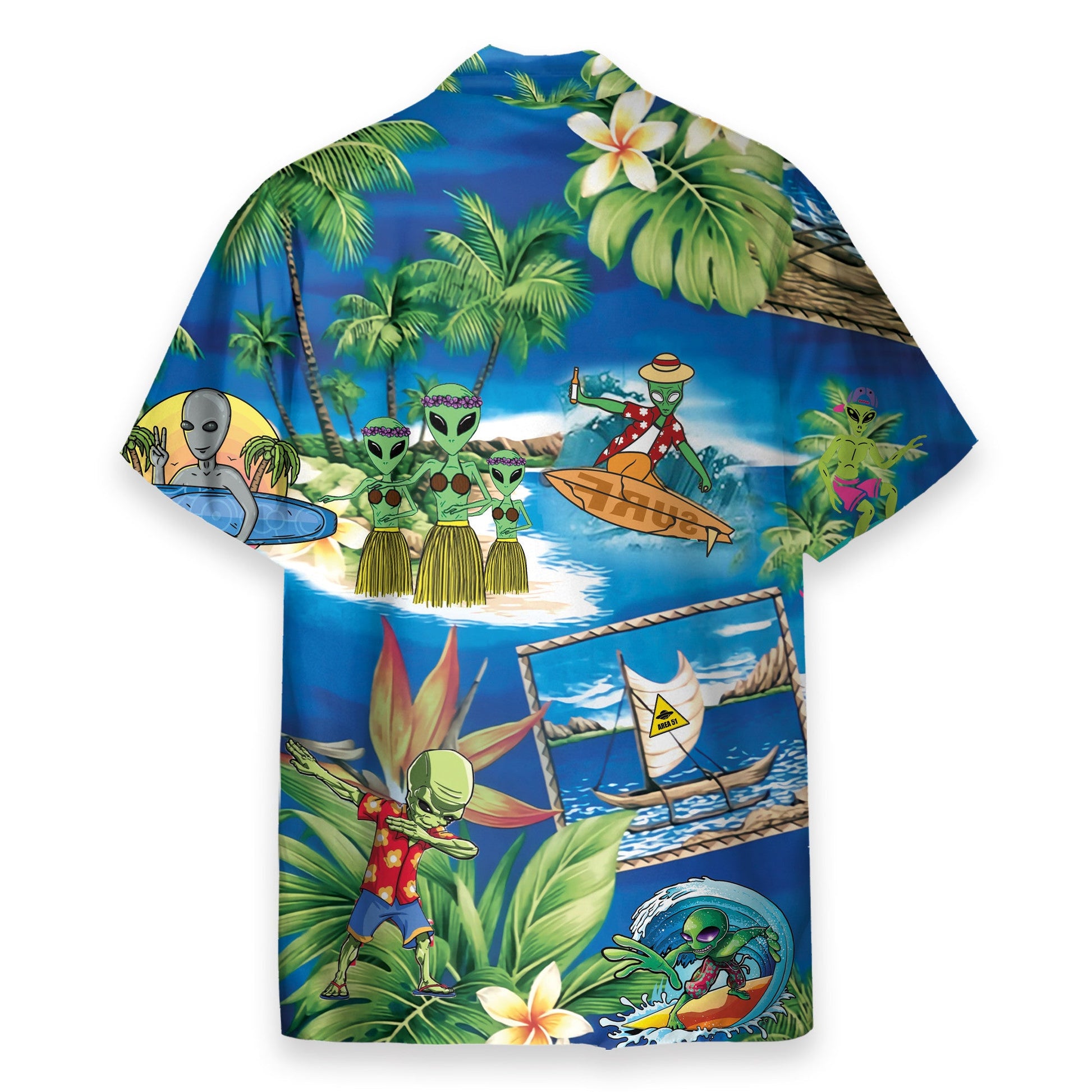 Aloha Hawai Alien Dancing On The Beach - Hawaiian Shirt