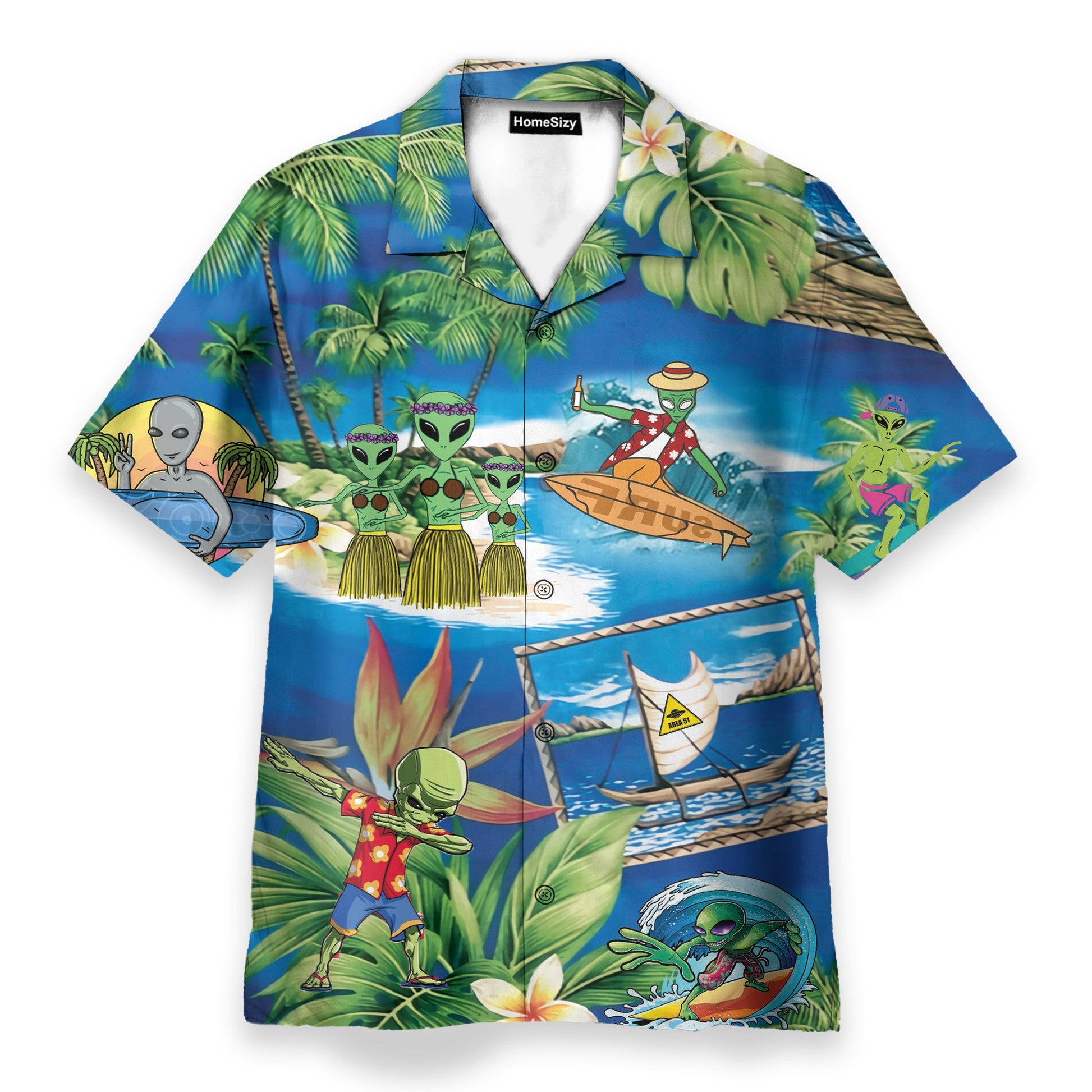 Aloha Hawai Alien Dancing On The Beach - Hawaiian Shirt