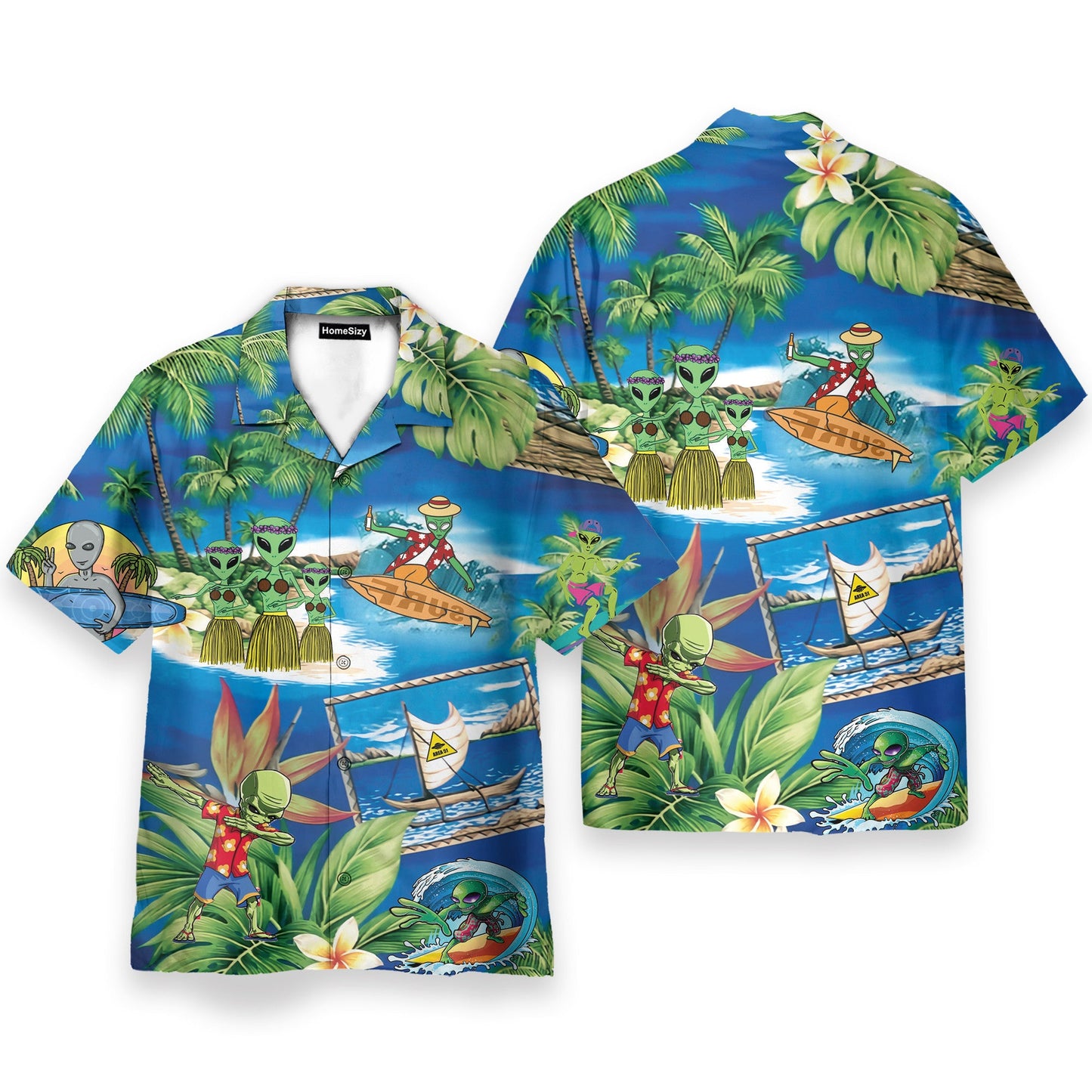 Aloha Hawai Alien Dancing On The Beach - Hawaiian Shirt
