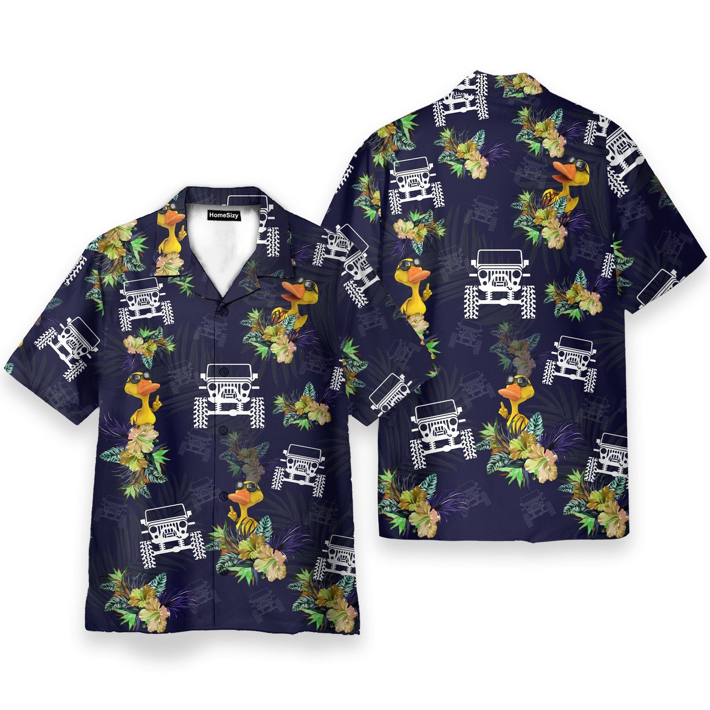 Jeep Duck Funny Button's Up Shirts - Hawaiian Shirt