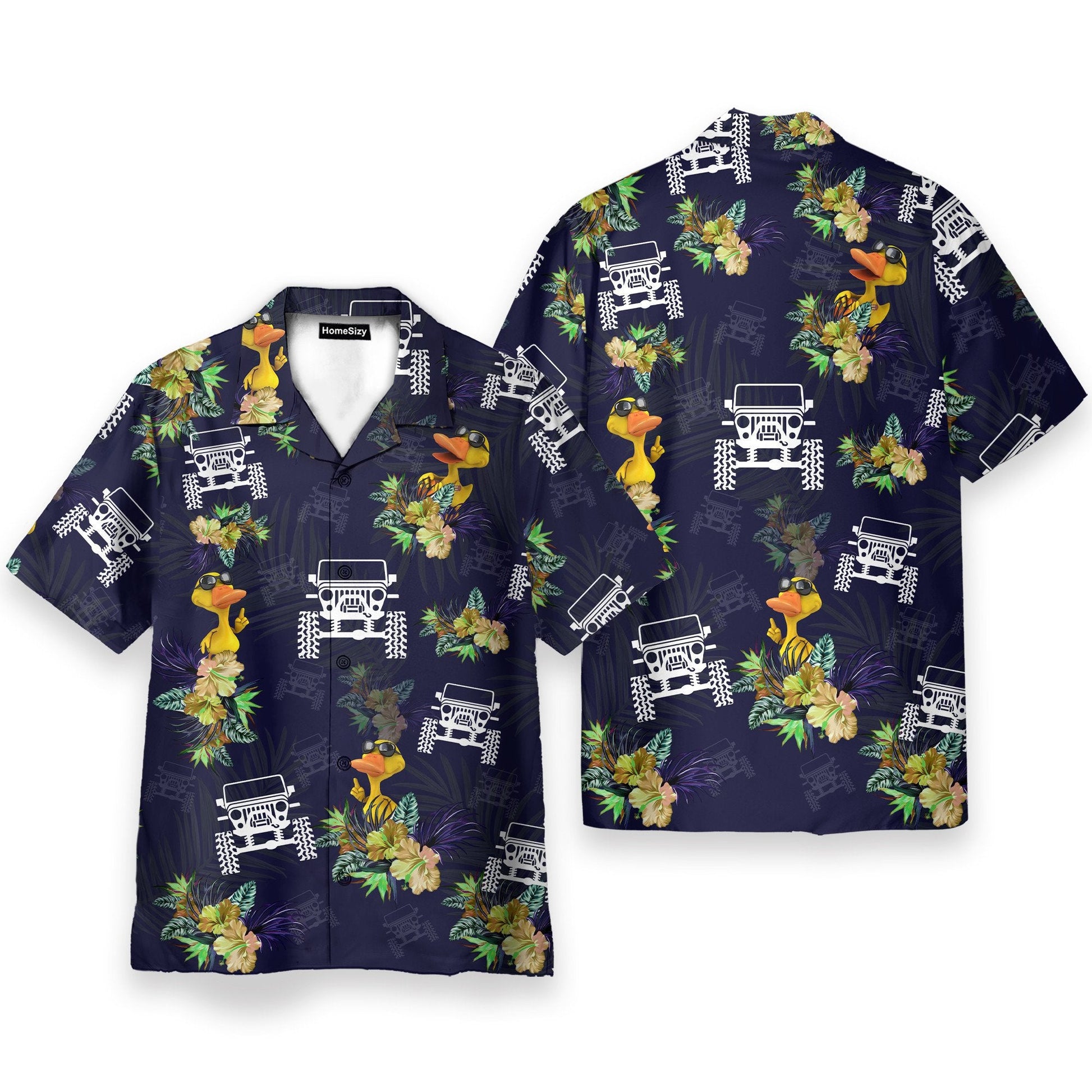 Jeep Duck Funny Button's Up Shirts - Hawaiian Shirt
