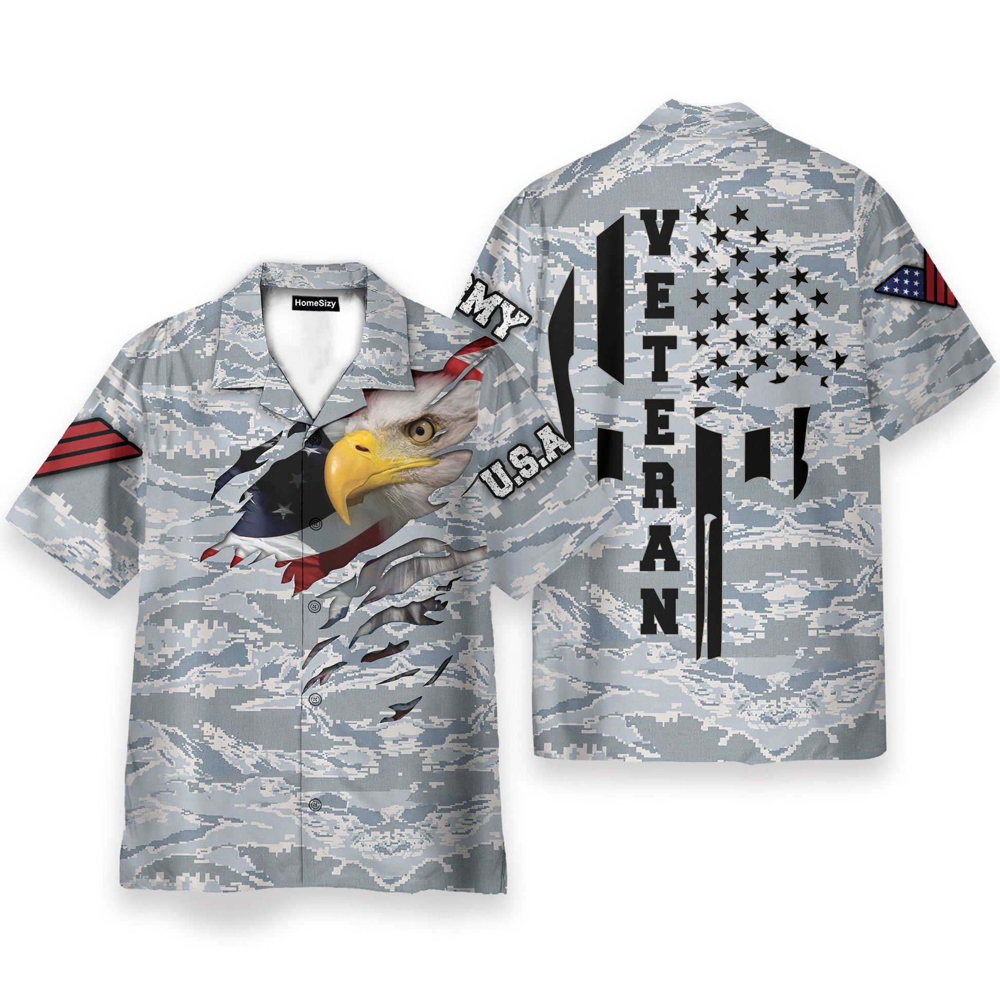 Eagle Veteran Proud US Air Force - Hawaiian Shirt & Beach Shorts