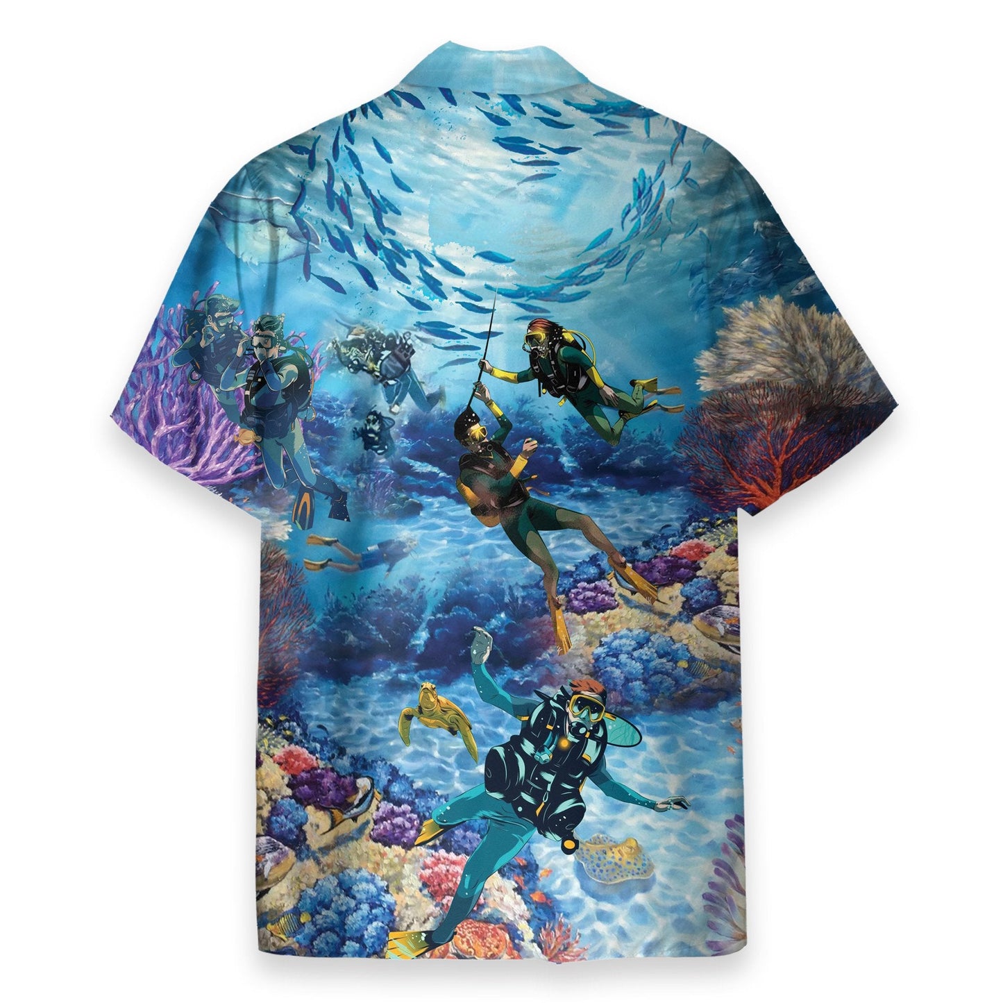 Amazing Blue Scuba Diving And Coral Reefs - Hawaiian Shirt
