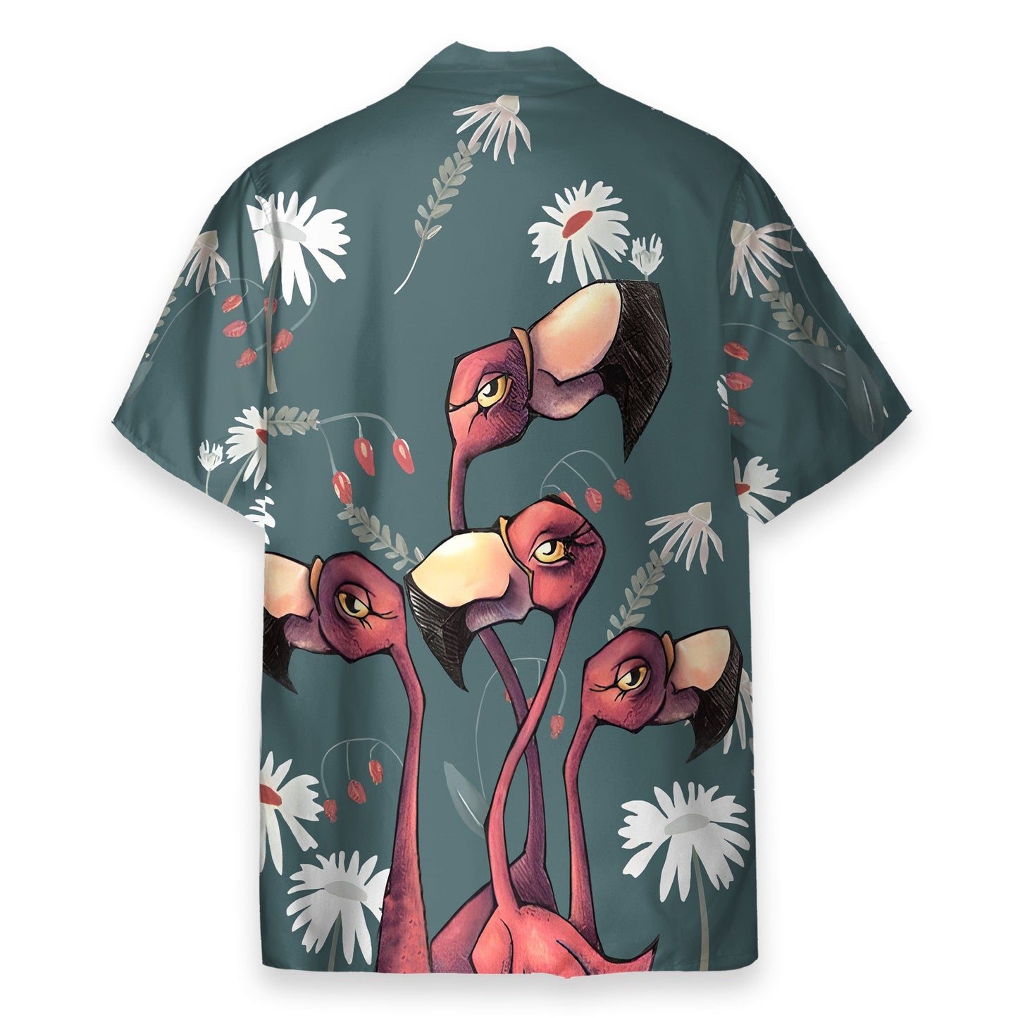 Flamingo Colorful Men's Button's Up Shirts - Hawaiian Shirt