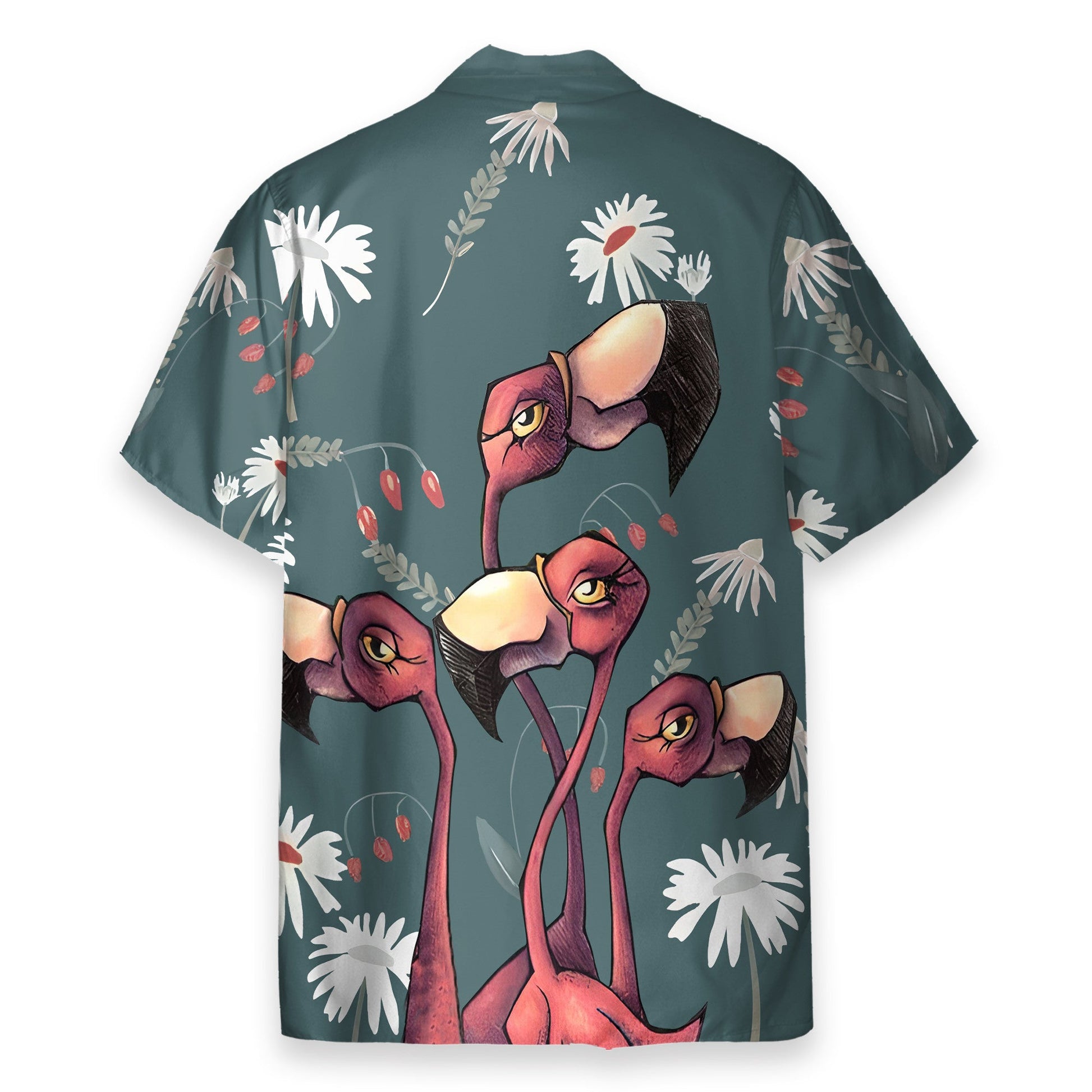 Flamingo Colorful Men's Button's Up Shirts - Hawaiian Shirt