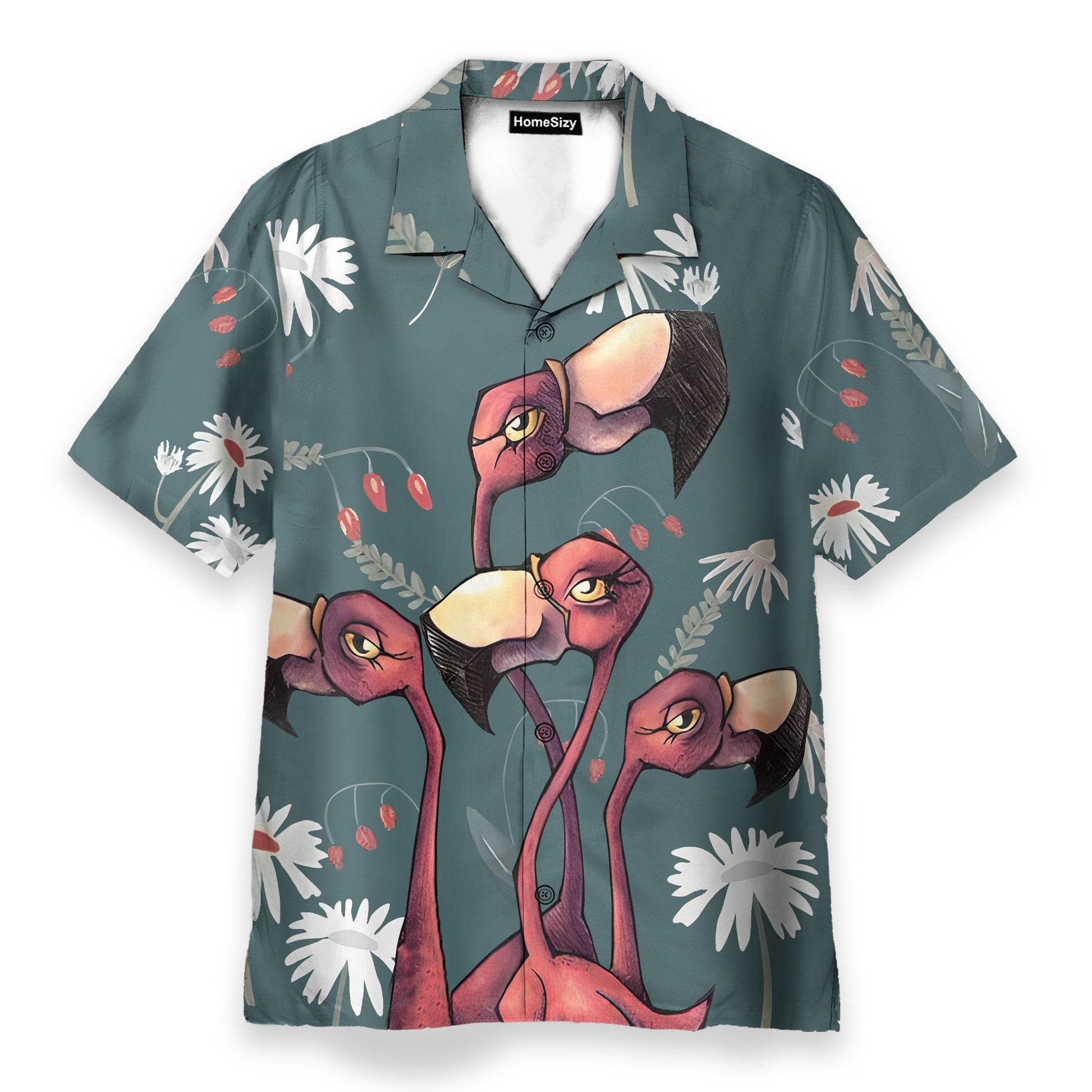 Flamingo Colorful Men's Button's Up Shirts - Hawaiian Shirt