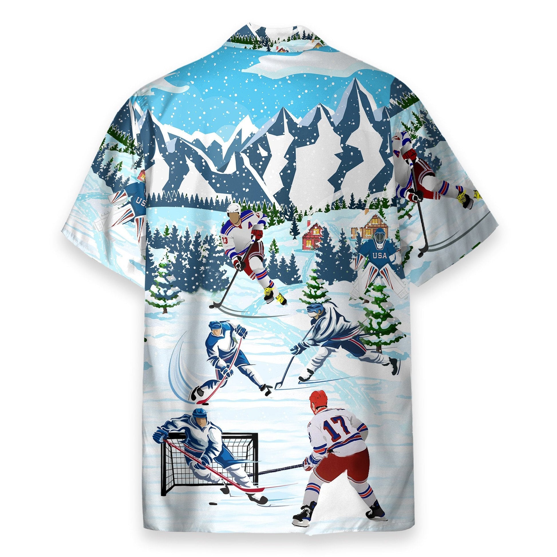 Ice Hockey Men's Button's Up Shirts - Hawaiian Shirt