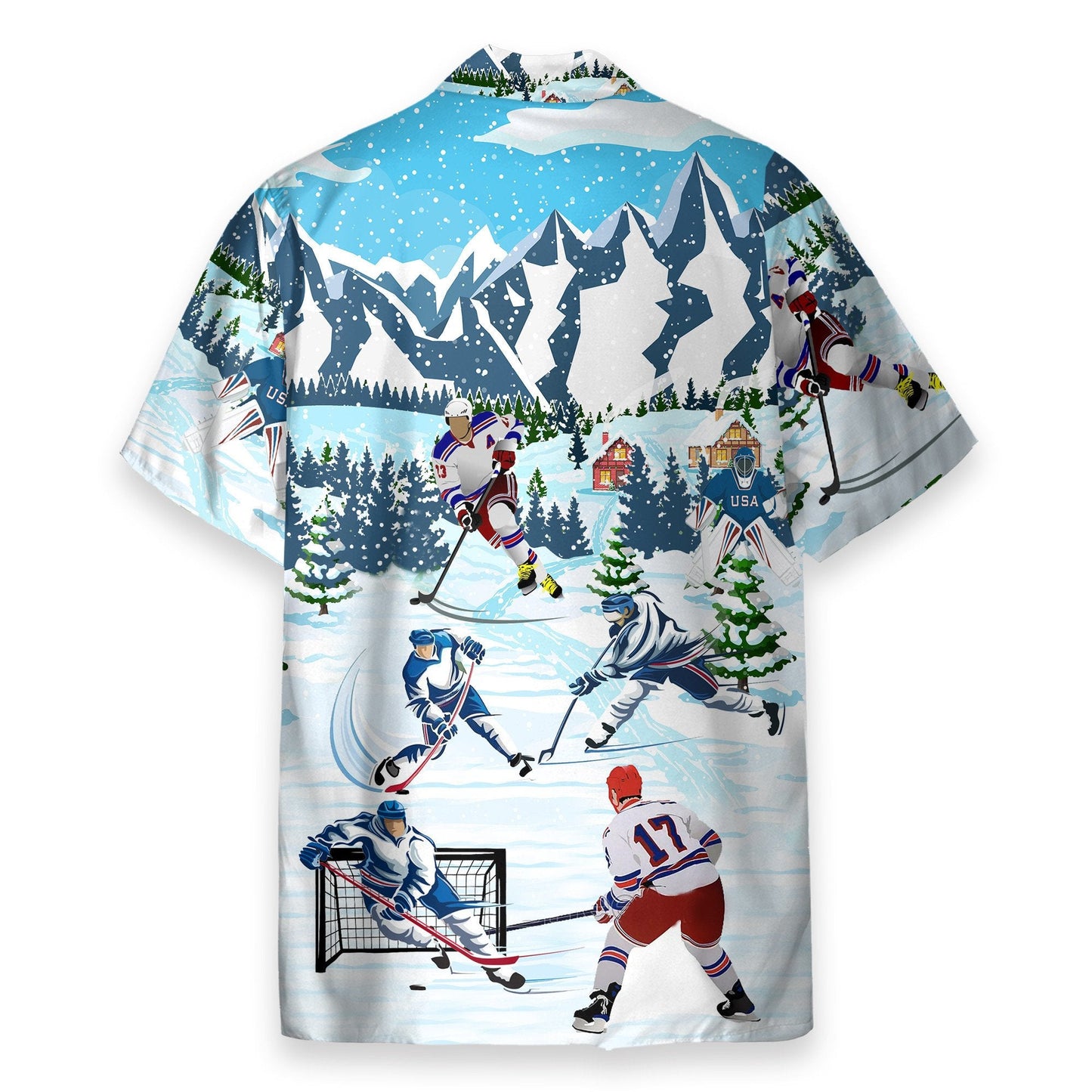 Ice Hockey Men's Button's Up Shirts - Hawaiian Shirt