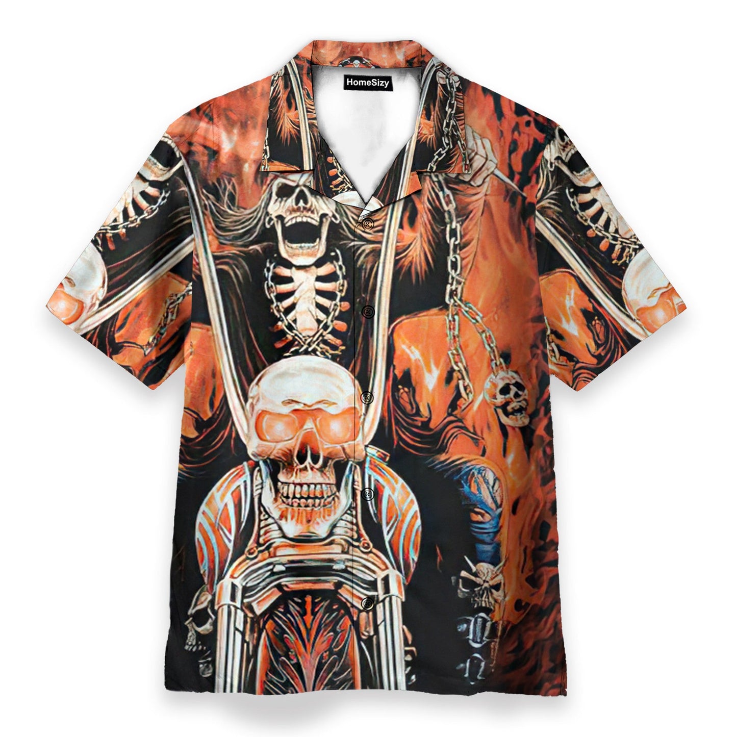 Skull Gangster Biker Ride Or Die Motorcycles Racing - Hawaiian Shirt