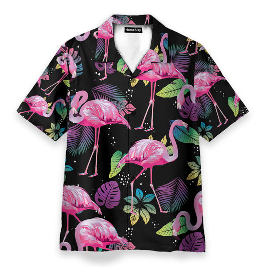 Flamingo Tropical Leaf Summer - Hawaiian Shirt