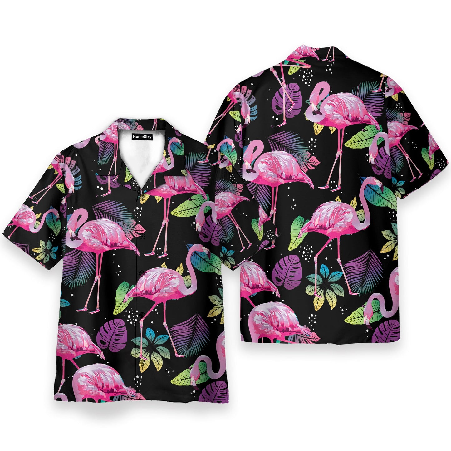 Flamingo Tropical Leaf Summer - Hawaiian Shirt