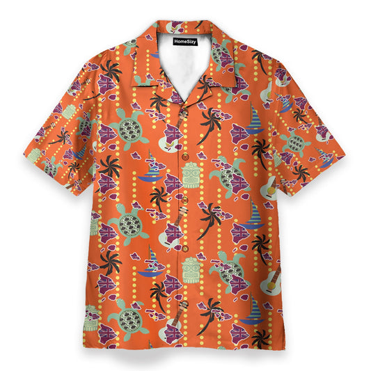 Tiki Tiki Turrtle And Ukulele Summer - Hawaiian Shirt & Beach Shorts